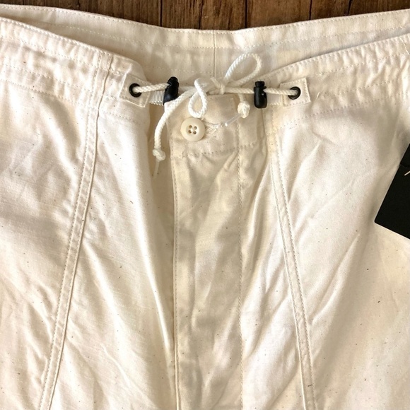 NEEDLES Wide Leg Fatigue Pants Drawstring Cotton Canvas Ivory Japan - Picture 7 of 13